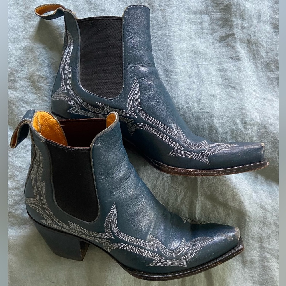 Vintage cowboy cowgirl ankle boot gorgeous embroidery